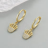 Fashion Crown Shaped Zircon Inlaid Sterling Silver Earrings Geometric Electroplated Ear Buckle Style