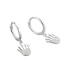 Fashion Crown Shaped Zircon Inlaid Sterling Silver Earrings Geometric Electroplated Ear Buckle Style