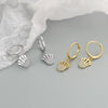 Fashion Crown Shaped Zircon Inlaid Sterling Silver Earrings Geometric Electroplated Ear Buckle Style