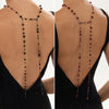 Fashion Crystal Beaded Body Chain With Long Tassel Geometric Iron Design And Electroplated Finish