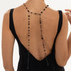 Fashion Crystal Beaded Body Chain With Long Tassel Geometric Iron Design And Electroplated Finish