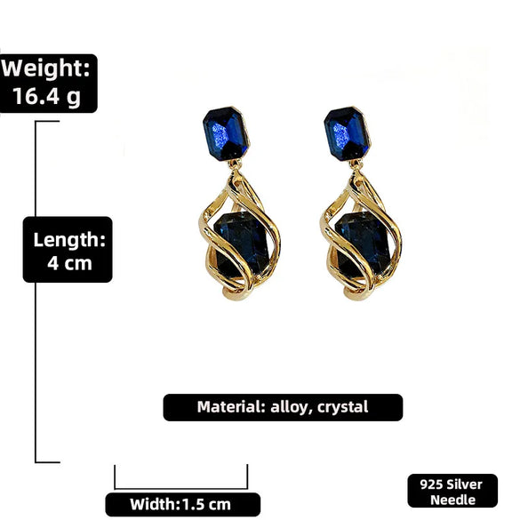 Fashion Crystal Geometric Spiral Earrings Wholesale Nihaojewelry