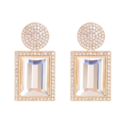 Geometric Diamond Alloy Acrylic Earrings Ear Studs