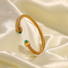 Fashion Cshaped Titanium Steel And Stainless Steel Bracelet For Women With Geometric Design And Electroplating Treatment