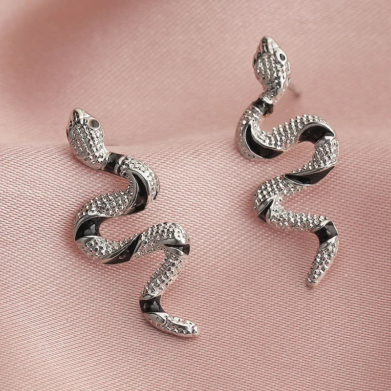 Fashion Curved Snake Alloy Earrings