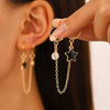Fashion Cut Out Fivepointed Star Earrings For Women Zinc Alloy Resin Electroplating