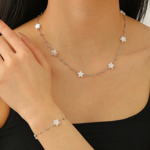 Fashion Cut Out Fivepointed Star Earrings For Women Zinc Alloy Resin Electroplating