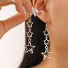 Fashion Cut Out Fivepointed Star Earrings For Women Zinc Alloy Resin Electroplating