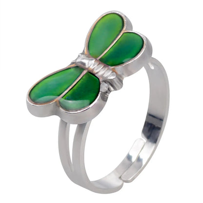 Fashion Cute Butterfly Temperature-Sensing Color Opening Ring