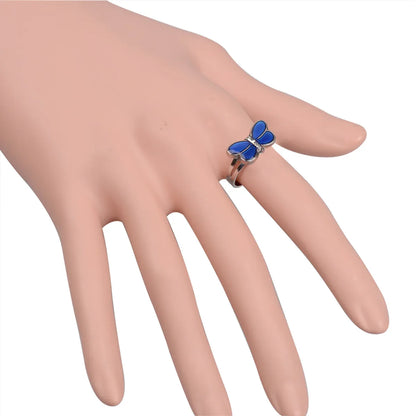 Fashion Cute Butterfly Temperature-Sensing Color Opening Ring