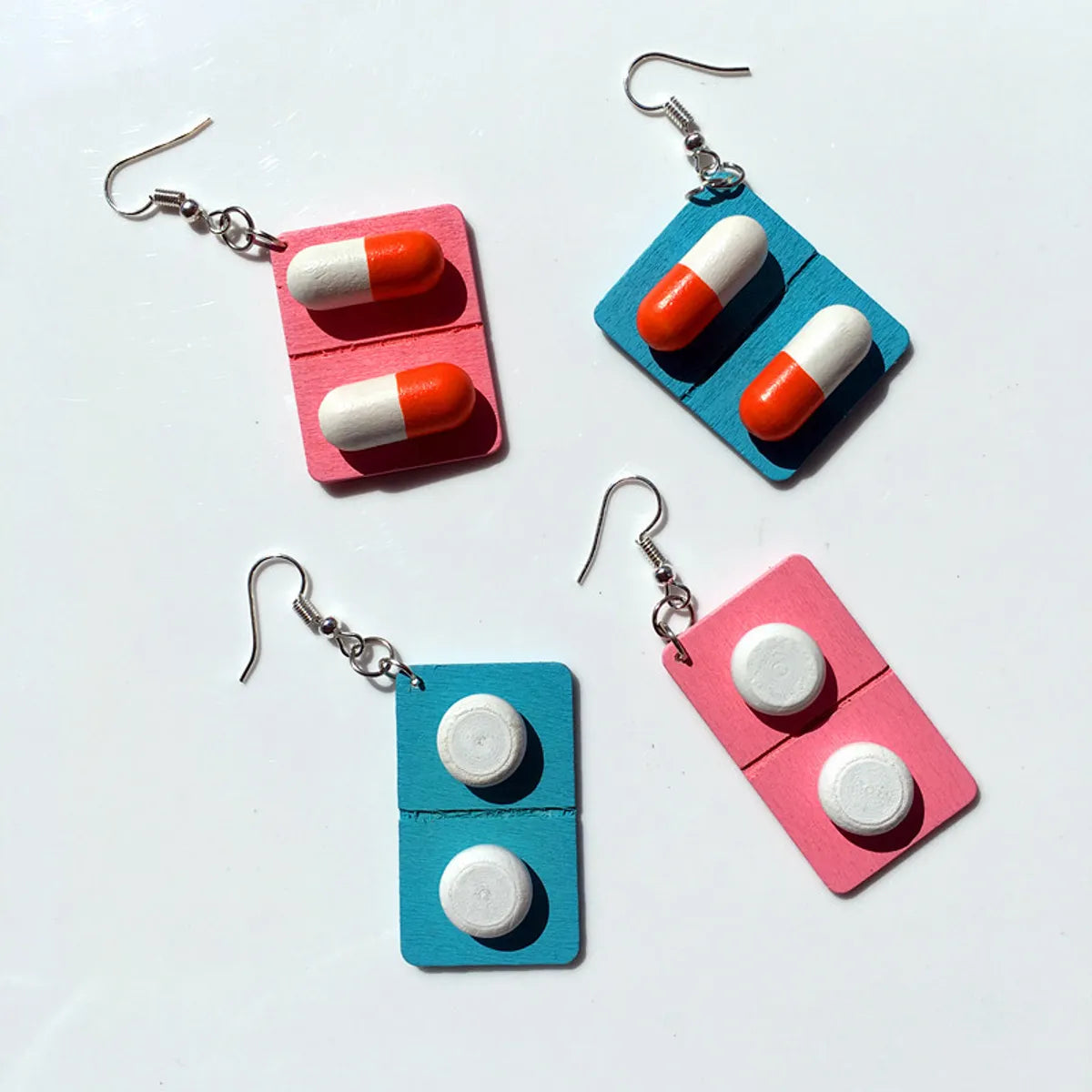 Geometric Stoving Varnish Wood Earrings