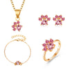 Fashion Cute Cartoon Cat Claw Alloy Jewelry Fourpiece Set For Women With Electroplating Design