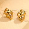 Fashion Cute Geometric Croissant Stainless Steel 18K Electroplated Women's Earrings With Colorful Zircon
