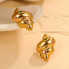 Fashion Cute Geometric Croissant Stainless Steel 18K Electroplated Women's Earrings With Colorful Zircon