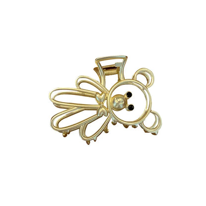 Fashion Cute Metal Bear Shaped Hair Clip Summer Large Size Hairpin