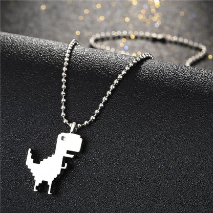 Fashion Cute Painted Small Dinosaur Alloy Necklace Wholesale