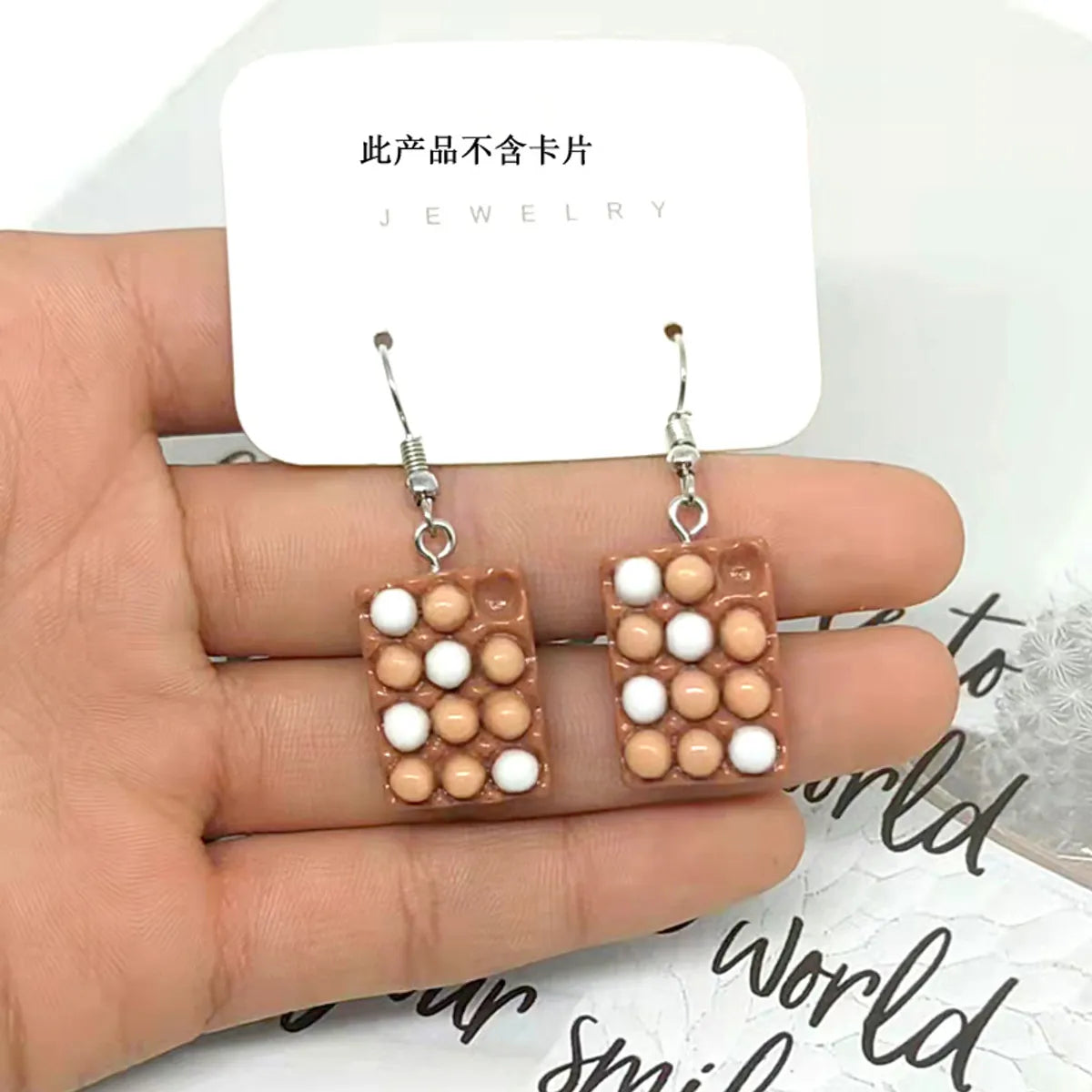 Fashion Cute Resin Egg Cartoon Resin Earrings Jewelry