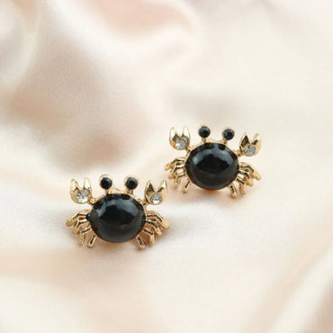 Fashion Cute Rhinestone Crab Shaped Alloy Stud Earrings