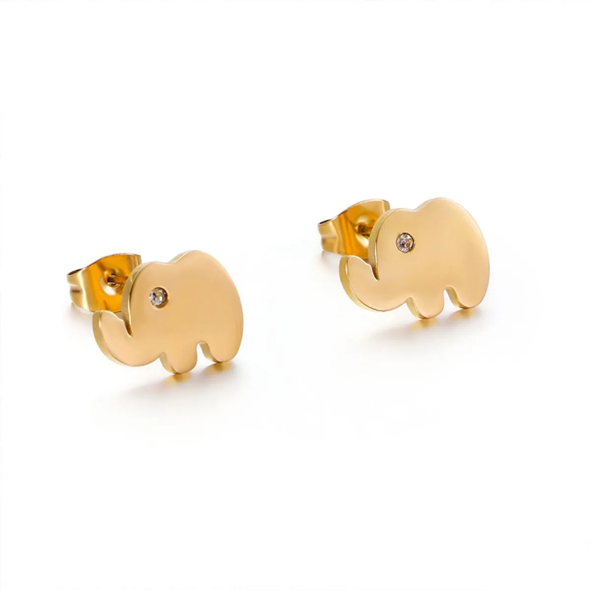 Korean Cute Fashion Titanium Steel Animal Baby Elephant Studs Stainless Steel Studs Boys And Girls Popular Ornament Wholesale