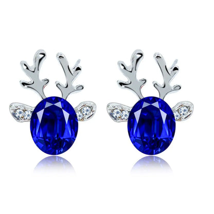 1 Pair Fashion Deer Enamel Alloy Rhinestones Ear Studs