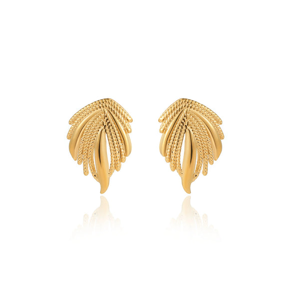 Fashion Design Stainless Steel Goldplated Wing Earrings For Women