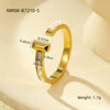 Fashion Design Stainless Steel Inlaid Pearl Open Ring With Electroplating For Women
