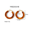 Fashion Design Women's Stainless Steel Thick Circle Earrings With Geometric Styling And Electroplating