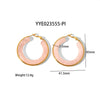 Fashion Design Women's Stainless Steel Thick Circle Earrings With Geometric Styling And Electroplating