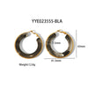 Fashion Design Women's Stainless Steel Thick Circle Earrings With Geometric Styling And Electroplating