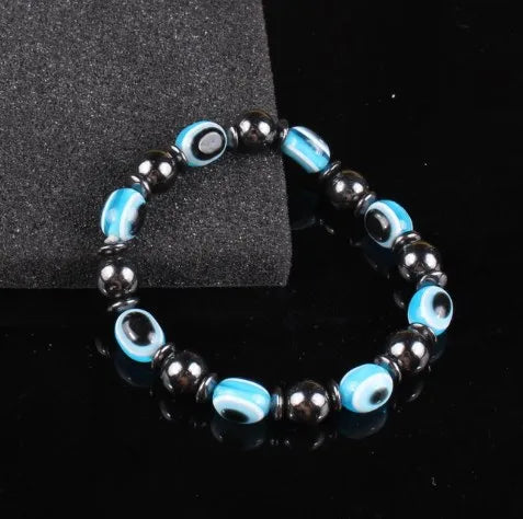 Fashion Devil'S Eye Alloy Beaded Couple Bracelets 1 Piece