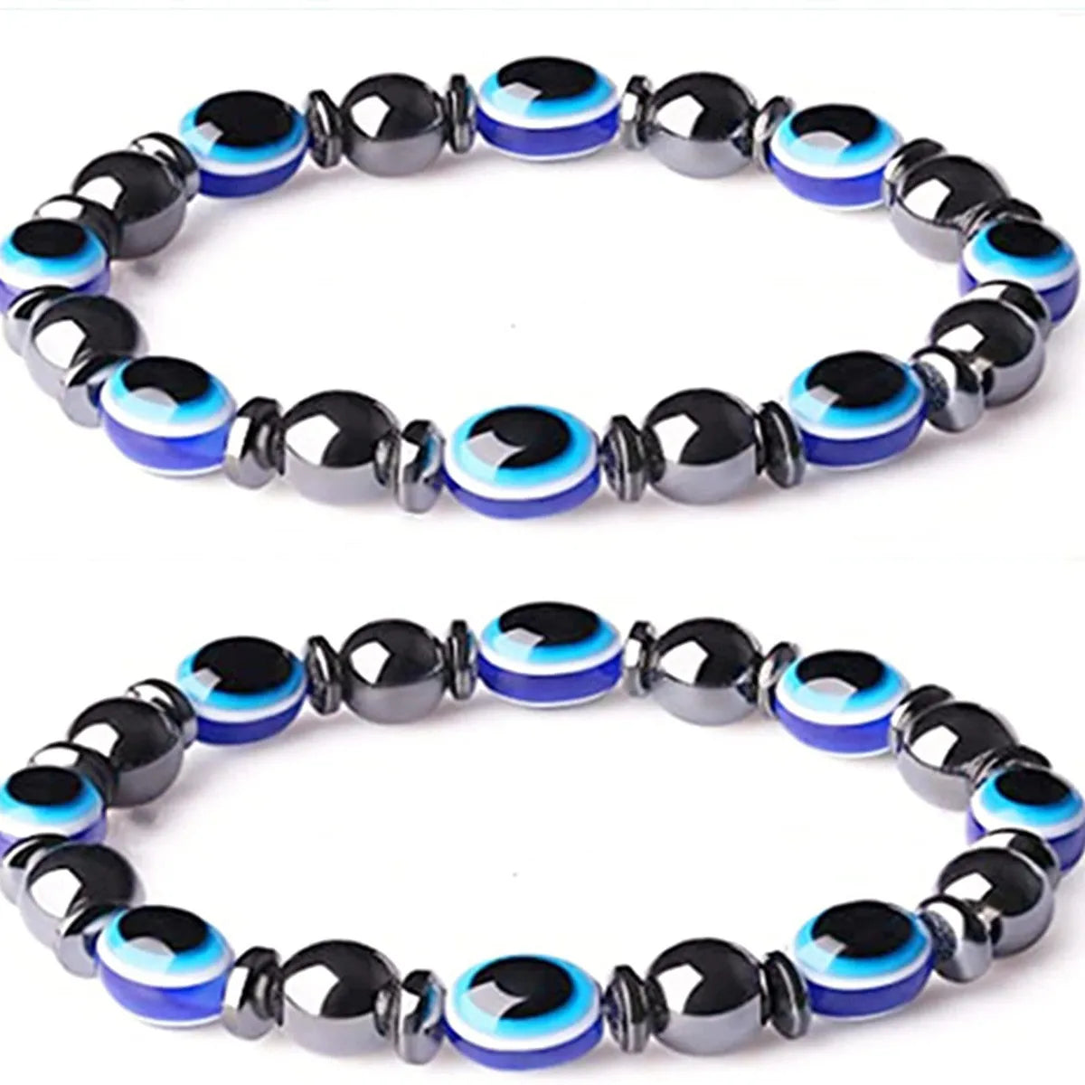 Fashion Devil'S Eye Alloy Beaded Couple Bracelets 1 Piece