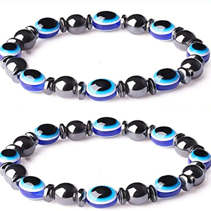 Fashion Devil'S Eye Alloy Beaded Couple Bracelets 1 Piece