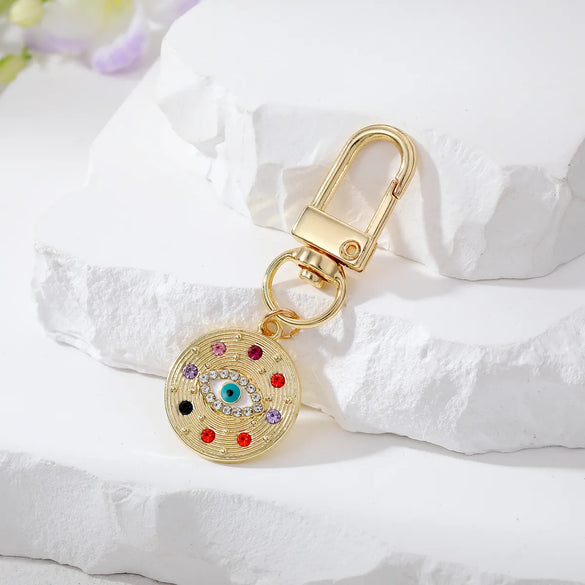 Fashion Devil'S Eye Alloy Inlay Zircon Bag Pendant Keychain 1 Piece