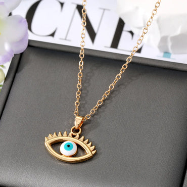 Fashion Devil's Eye Alloy Stoving Varnish Pendant Necklace 1 Piece