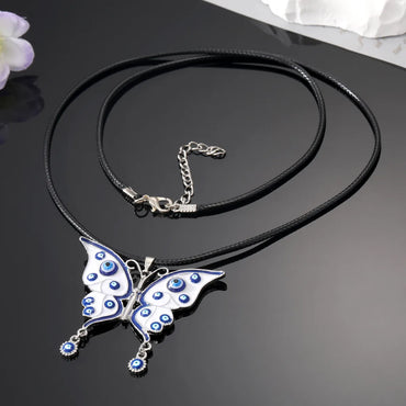 Fashion Devil'S Eye Butterfly Alloy Keychain Necklace 1 Piece