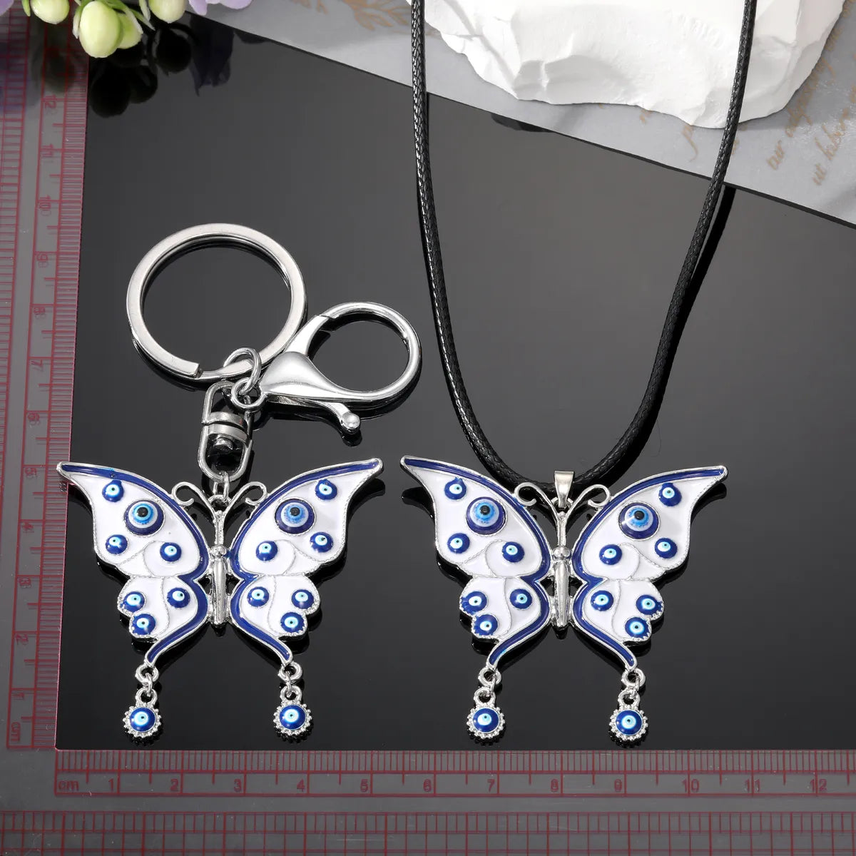 Fashion Devil'S Eye Butterfly Alloy Keychain Necklace 1 Piece