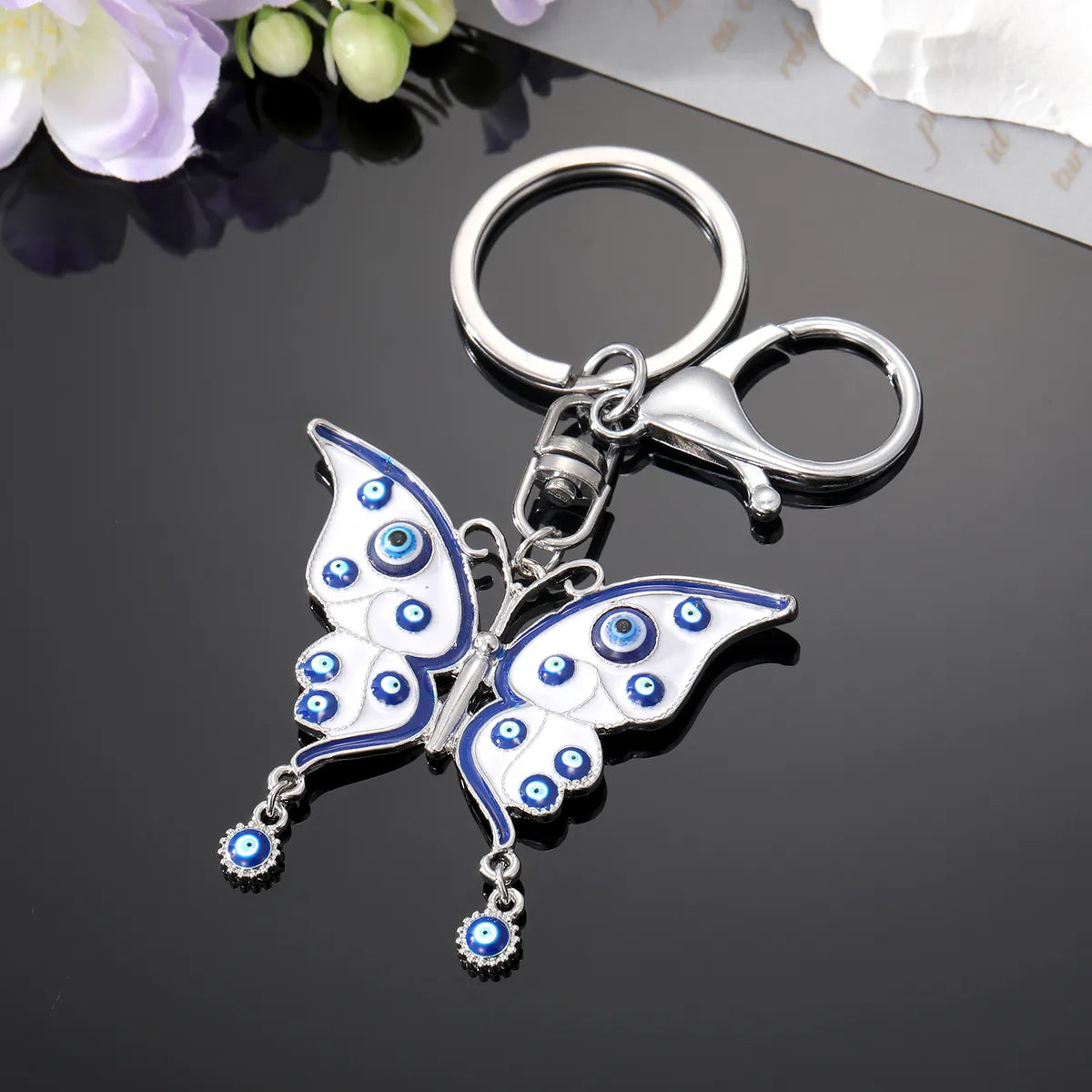 Fashion Devil'S Eye Butterfly Alloy Keychain Necklace 1 Piece