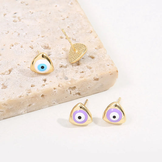 Fashion Devil's Eye Copper Ear Studs Plating Copper Earrings