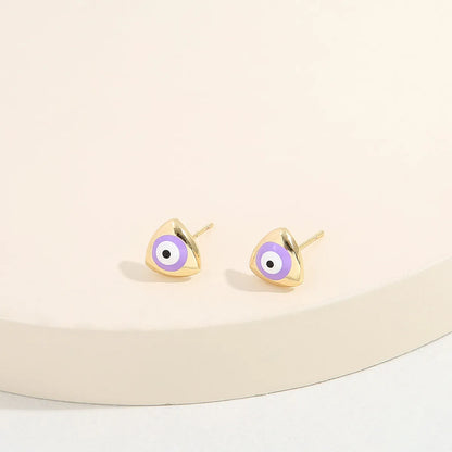 Fashion Devil's Eye Copper Ear Studs Plating Copper Earrings