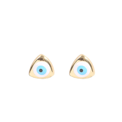 Fashion Devil's Eye Copper Ear Studs Plating Copper Earrings