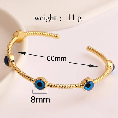 Fashion Devil's Eye Copper Gold Plated Bangle