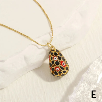 Fashion Devil's Eye Copper Gold Plated Zircon Pendant Necklace