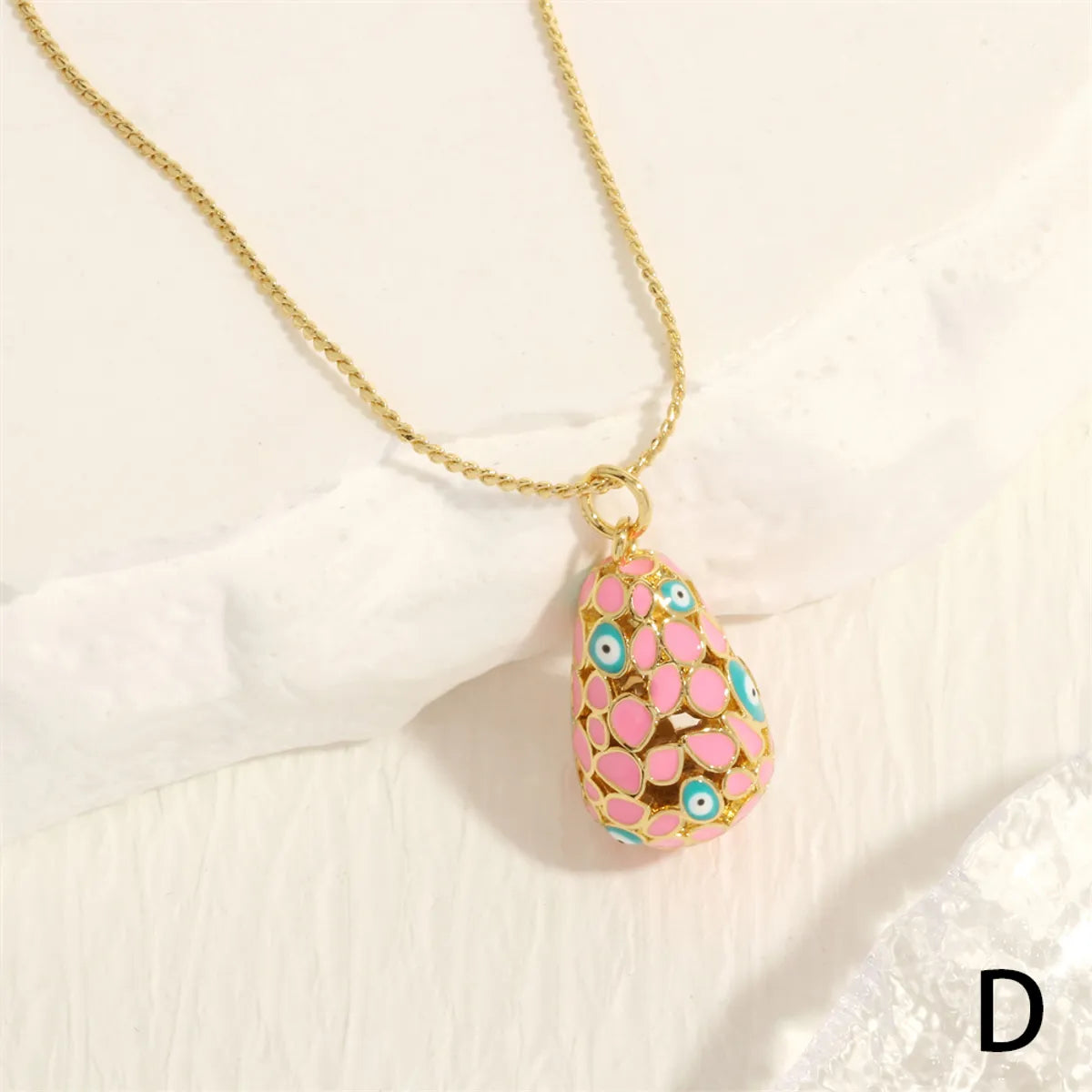 Fashion Devil's Eye Copper Gold Plated Zircon Pendant Necklace