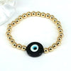 Fashion Devil's Eye Glass Copper Beaded Gold Plated Bracelets 1 Piece