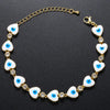 Fashion Devil'S Eye Heart Shape Copper Bracelets Enamel Inlay Artificial Gemstones Copper Bracelets