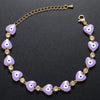 Fashion Devil'S Eye Heart Shape Copper Bracelets Enamel Inlay Artificial Gemstones Copper Bracelets