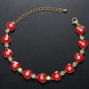 Fashion Devil'S Eye Heart Shape Copper Bracelets Enamel Inlay Artificial Gemstones Copper Bracelets