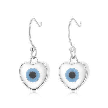 Fashion Devil's Eye Heart Shape Titanium Steel Earrings Patchwork Stainless Steel Earrings