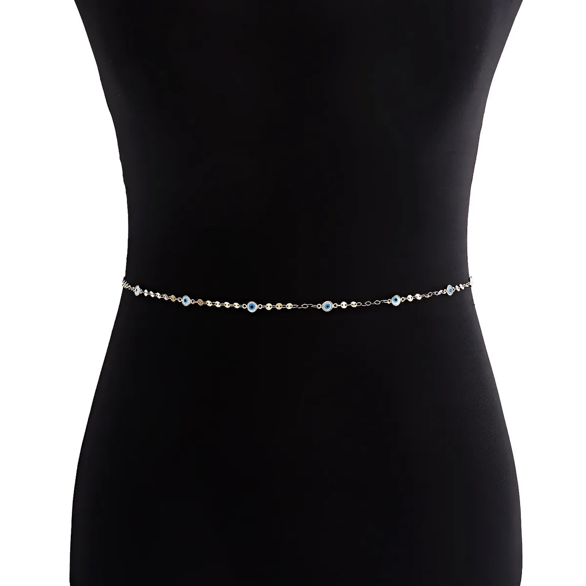 Fashion Devil'S Eye Metal Artificial Gemstones Waist Chain