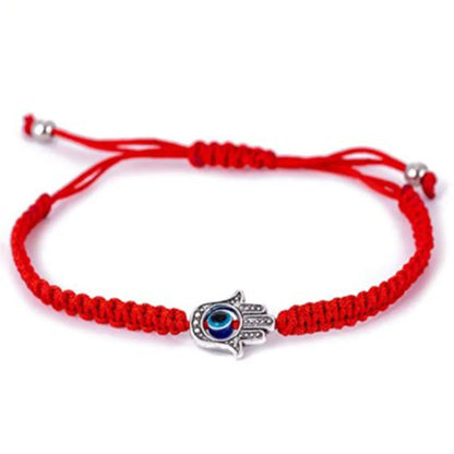 Fashion Devil's Eye Palm Alloy Glass Rope Knitting Unisex Bracelets